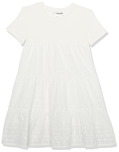 Desigual Girl's Vest_Fresia 1000 Blanco Dress, White, 8 Years von Desigual