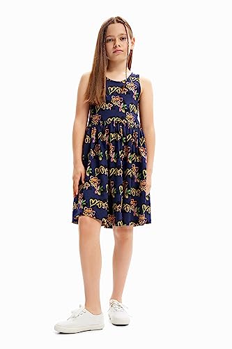 Desigual Girl's Vest_TESS 5000 Navy Dress, Blue, 6 Years von Desigual