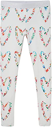 Desigual Girls Amore Leggings, White, L von Desigual