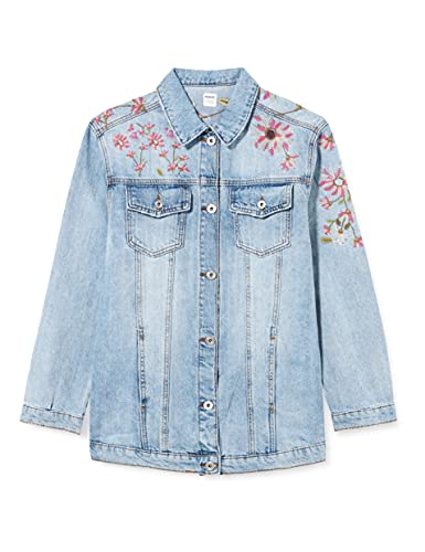 Desigual Girls CHAQ_AMAZO Denim Jacket, Blue, 13/14 von Desigual