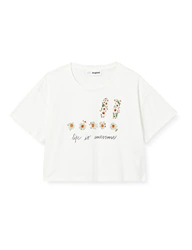 Desigual Girls TS_Swanson T-Shirt, White, 13/14 von Desigual