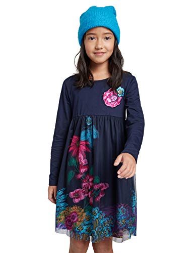 Desigual Girls Vest_GRANOLLERS Casual Dress, Blue, 9/10 von Desigual