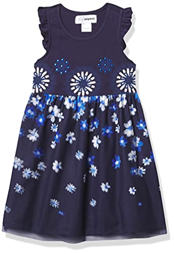 Desigual Girls Vest_Leticia Casual Dress, Blue, 5/6 von Desigual