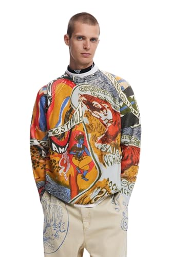 Desigual Herren 25SMJF11 Sweatshirt, Material FINISHES, XL von Desigual