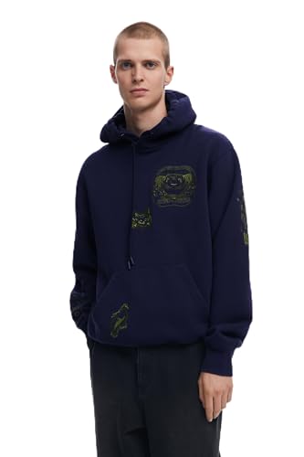 Desigual Herren 25SMSK04 Sweatshirt, Blue, L von Desigual