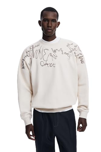 Desigual Herren 25SMSK15 Sweatshirt, White, XL Desigual Herren 25SMSK15 Sweatshirt, White, XL von Desigual