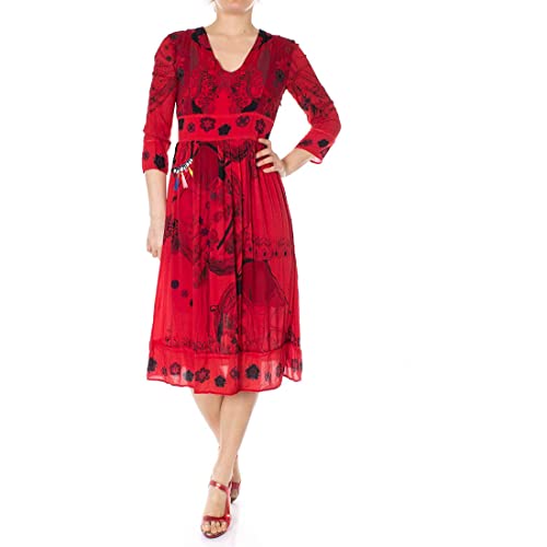 Desigual Langes Kleid Damen 40 Rot von Desigual
