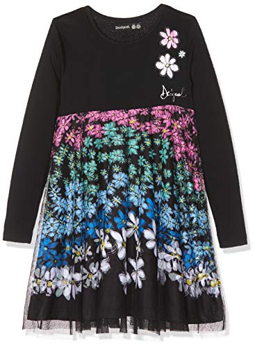 Desigual Mädchen Dress Oaxaca Kleid, Schwarz (Negro 2000), 104 (Herstellergröße: 3/4) von Desigual