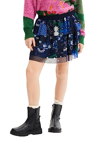 Desigual Mädchen Fald_Gretchen Girl Knit Skirt Mini, Blau, 10 Jahre EU von Desigual