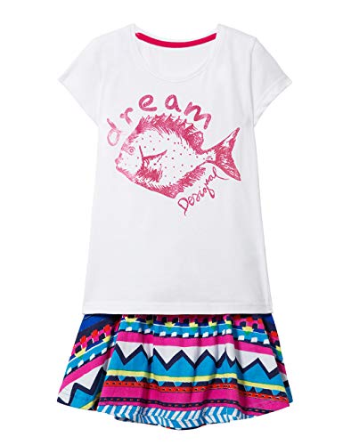 Desigual Mädchen Girl Knit Short Sleeve (Pack_POMO) T-Shirt, Weiß (White 1000), 104 (Herstellergröße: S) von Desigual