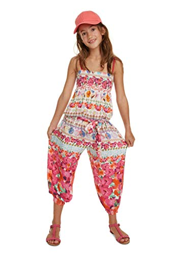 Desigual Mädchen Girl Woven Overall Trousers (Pant_BUCARDO) Hose, Rot (Pink Fuschia 3022), 116 (Herstellergröße: 5/6) von Desigual