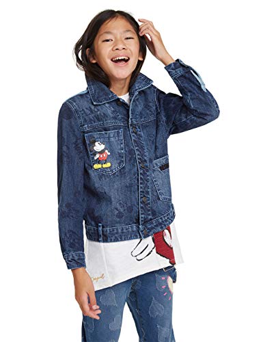 Desigual Mädchen Jacket Mickey Jacke, Blau (Denim Light Wash 5007), 116 (Herstellergröße: 5/6) von Desigual