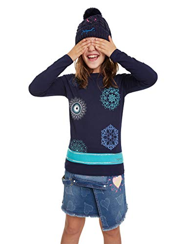 Desigual Mädchen T-Shirt RHODEISLAND Langarmshirt, Blau (Navy 5000), 116 (Herstellergröße: 5/6) von Desigual