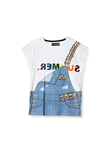 Desigual Mädchen TS_Leicester T-Shirt, Weiß (Blanco 1000), 140 (Herstellergröße: 9/10) von Desigual