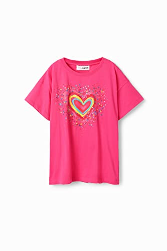 Desigual Mädchen Ts_heart 3002 Fucsia T Shirt, Rot, 10 Jahre EU von Desigual