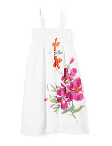 Desigual Mädchen Vest_Cuautla Kleid, Weiß (Blanco 1000), 116 (Herstellergröße:5/6) von Desigual