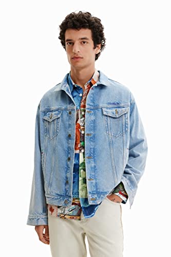 Desigual Men's 5017 Denim Destroy MEDIUM WASH CHA, Blue, XXL von Desigual