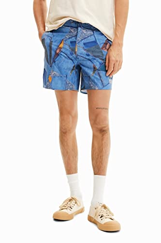 Desigual Men's BAÑADOR_Alex 5005 Denim RAW Man Woven Board Shorts, Blue, L von Desigual