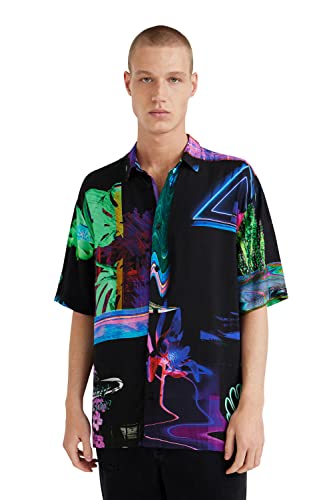 Desigual Men's CAM_Jabal,2000 T-Shirt, Black, XL von Desigual