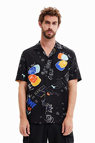 Desigual Men's CAM_Ron 2000 Black Shirt, M von Desigual