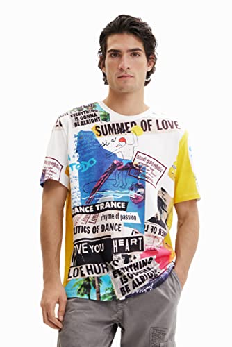 Desigual Men's TS_CAROLO 1000 White T-Shirt, M von Desigual