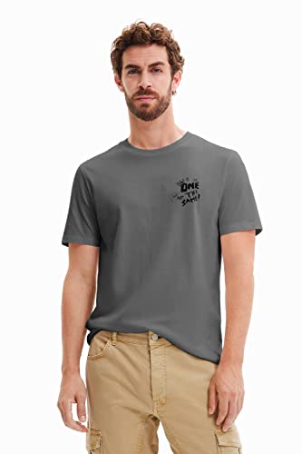 Desigual Men's TS_Carlos 2022 Gray Rental Shirt, Black, XL von Desigual