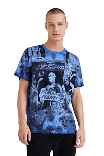 Desigual Men's TS_Raphael,5105 T-Shirt, Blue, S von Desigual