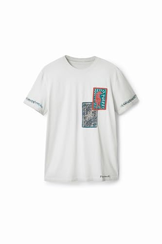 Desigual Mens TS_Mateo T-Shirt, White, L von Desigual