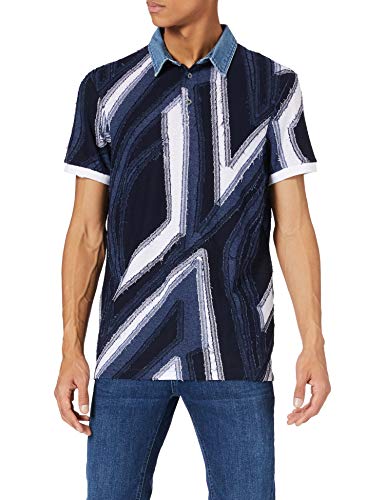 Desigual Mens VICENT Polo Shirt, Blue, S von Desigual