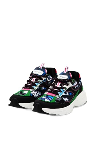 Desigual Moon Patch 23WSKA11 Lauf-Sneaker mit geometrischem Motiv, blau, 37 EU von Desigual