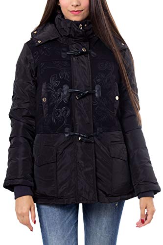 Desigual Parka DonnaEco Pelle Nero Padded Sialuk 19wwew05 2000 46 von Desigual