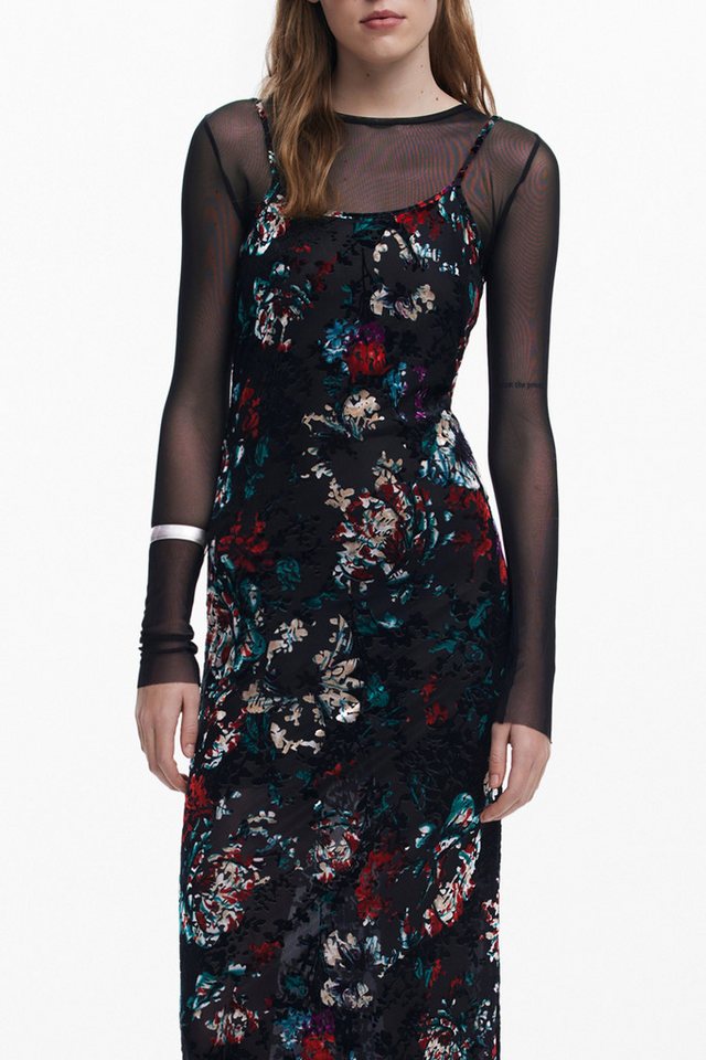 Desigual Partykleid Langes Kleid mit Muster & Kontrastdetails - Elegant & Vielseitig von Desigual