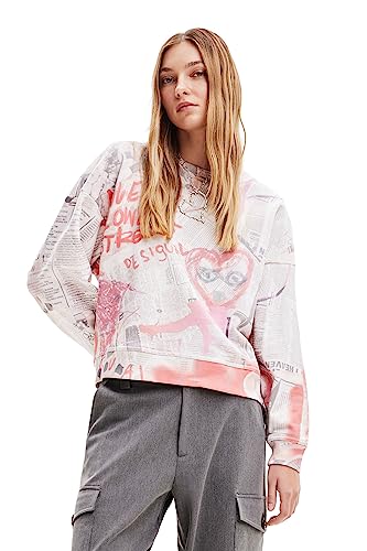 Desigual Sweat_MICKEYPAPER, 1000 White, L von Desigual