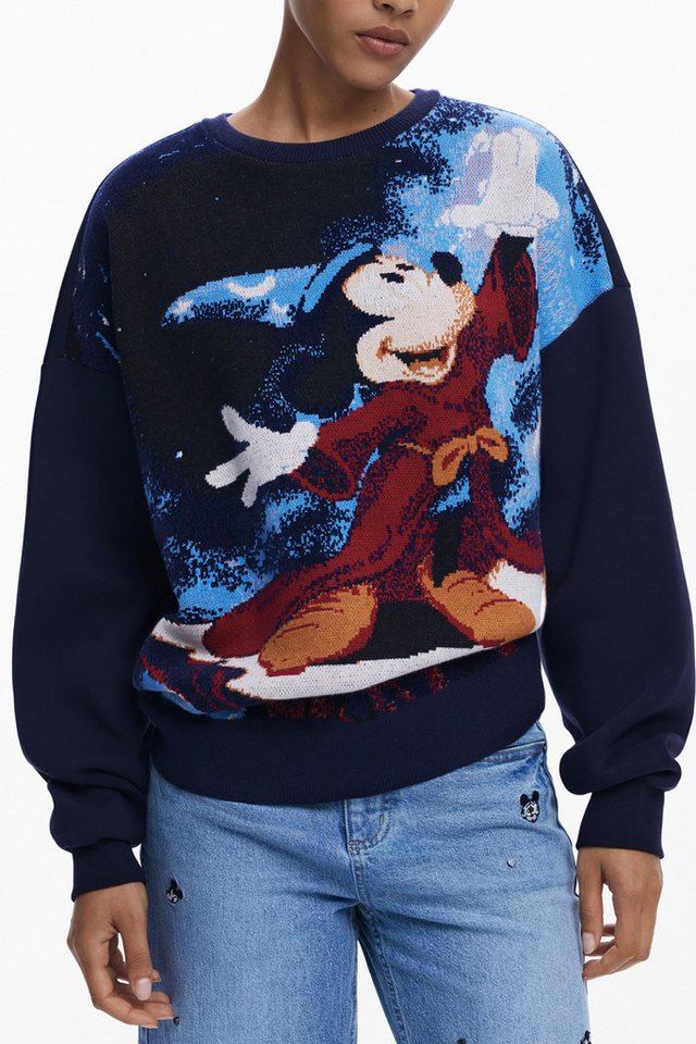 Desigual Sweatshirt Damen Sweatshirt Blau mit Mickey-Mouse-Druck und von Desigual
