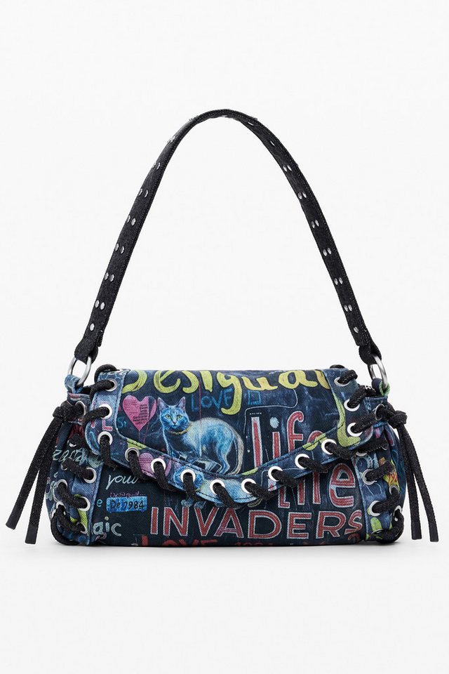 Desigual Umhängetasche, Stylische Schultertasche Blau mit Kontrastdetails und Verstellgurt von Desigual