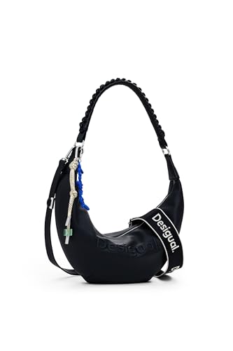 Desigual Umhängetasche Schultertasche Zante Half Logo Crossbody Bag Black schwarz von Desigual