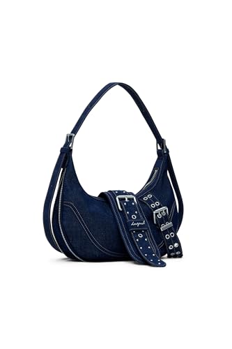 Desigual Schultertasche Umhängetasche Calgary Bindella Shoulder Bag Denim Dark Blue dunkelblau von Desigual
