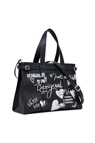 Desigual Shopper Umhängetasche Hobart Seshat Shopping Bag Black schwarz von Desigual