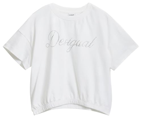 Desigual Unisex Kinder 25SGTK11 T-Shirt, White, 11/12 Desigual Unisex Kinder 25SGTK11 T-Shirt, White, 11/12 von Desigual
