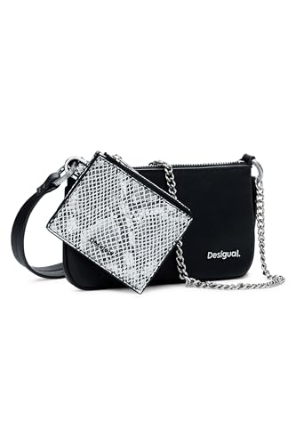 Desigual Umhängetasche Delta Leda Black Snake Mone Mariona Crossbody Bag Black schwarz von Desigual