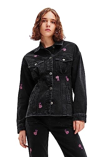 Desigual Women's Arkansas Woman Denim Trucker Jacket, Black, M von Desigual