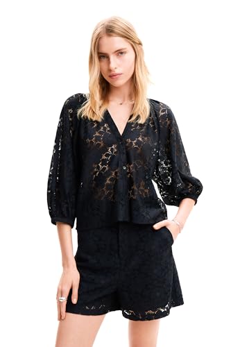 Desigual Women's BLUS_Dharma Blouse, Black, Large von Desigual