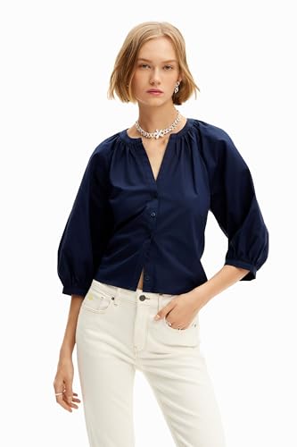 Desigual Women's BLUS_Giselle Blouse, Blue, S Desigual Women's BLUS_Giselle Blouse, Blue, S von Desigual