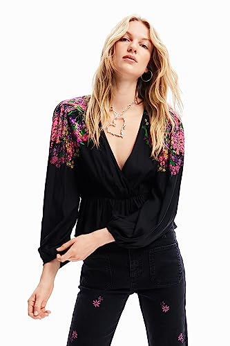 Desigual Women's BLUS_Lorna Blouse, Black, X-Small von Desigual