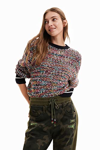 Desigual Damen Black Jers_dua 2000 Black Pullover Sweater, Schwarz, L EU von Desigual