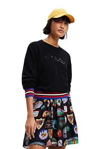 Desigual Women's Black JERS_MARA 2000 Pullover Sweater, L von Desigual