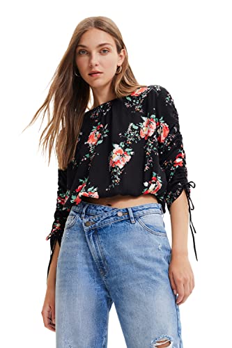 Desigual Women's Blouse Long Sleeve T-Shirt, Black, XS von Desigual