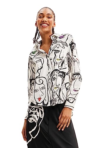 Desigual Women's CAM_Verona Blouse, White, M von Desigual