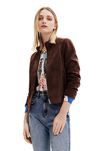 Desigual Women's CHAQ_LAS Vegas, 6000 Brown PU Coat, M von Desigual