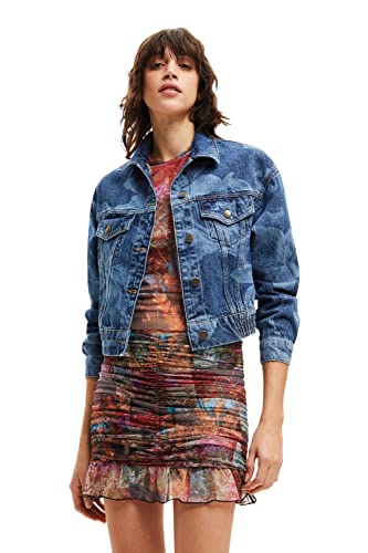 Desigual Women's CHAQ_Oklahoma, 5053 Denim MEDIUM Jacket, Blue, L von Desigual